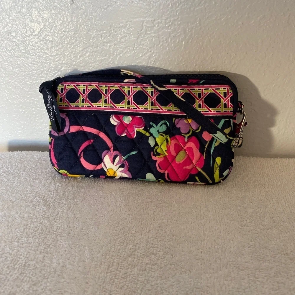 Vera Bradley Wristlet Wallet in Navy Blue Floral